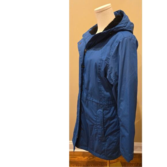L.L. Bean Winter Warmer Parka Coat Blue Hooded Womens Small - Picture 3 of 11